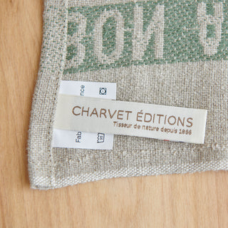 Charvet Editions リネンランチョンマット｜BON APPETIT カーキ
